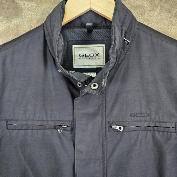 Geox Respira Full Zip Jacket Men's US Size 38 Pockets Black Long Sleeve Outdoors - Picture 6 of 10